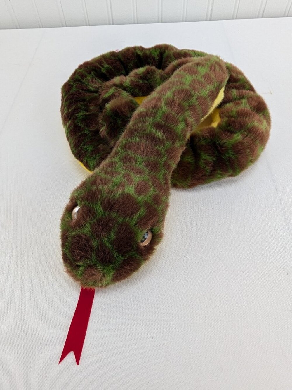 Vintage Ty Beanie Buddies Slither Snake Plush 38" Stuffed Animal 1999 Brown